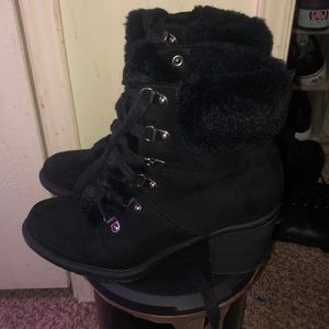 Black heeled booties